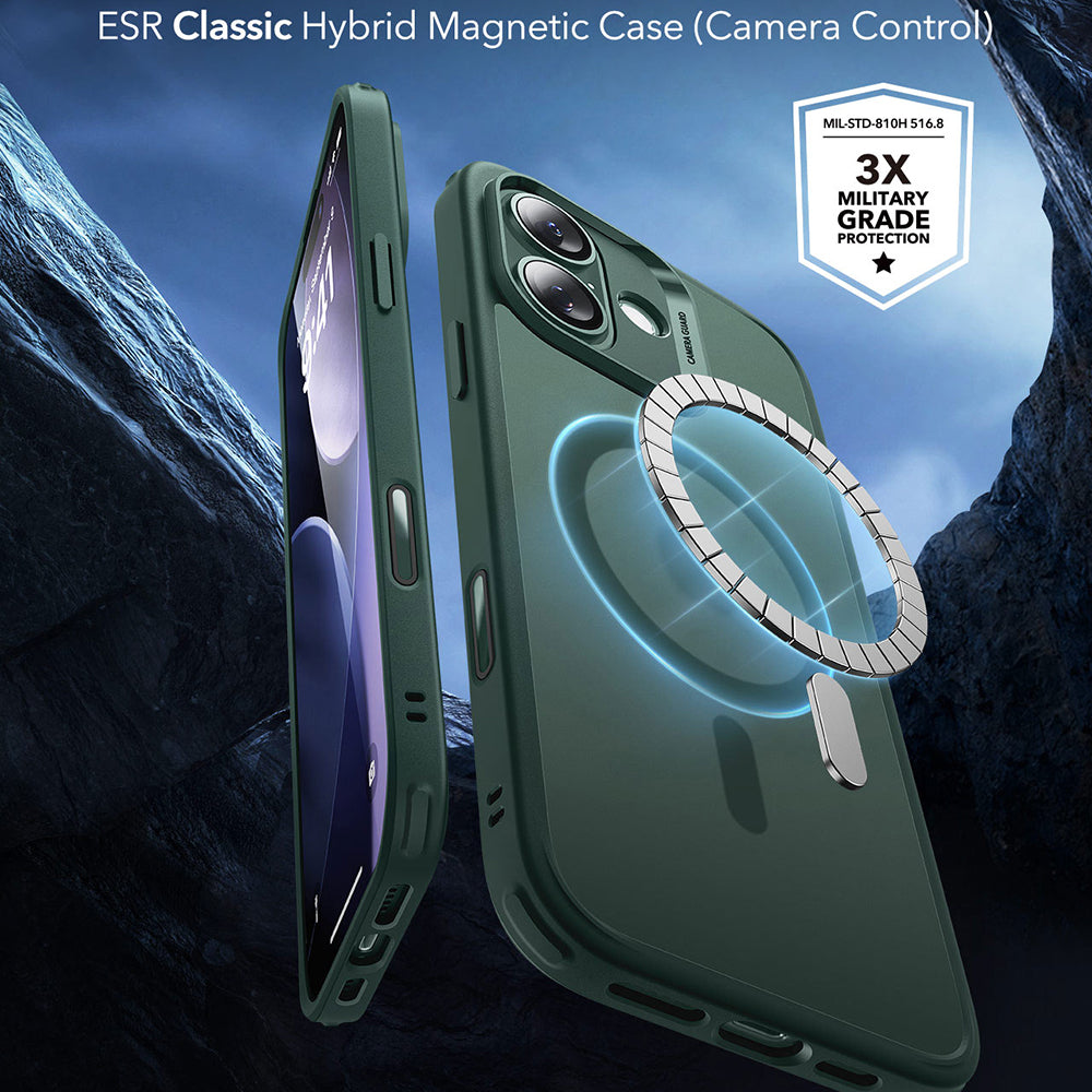 MagSafe-deksel for Apple iPhone 17, ESR, Classic Hybrid, Satengrønn