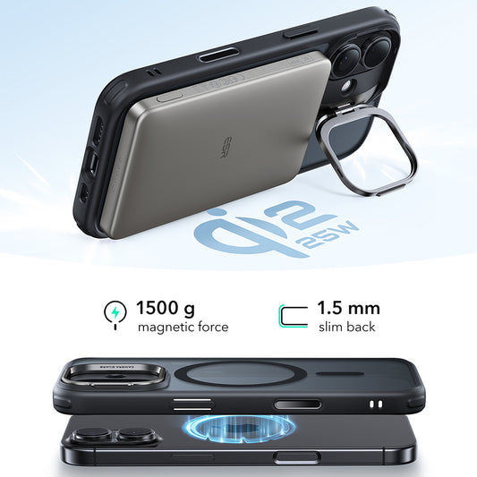 MagSafe-deksel for Apple iPhone 17, ESR, Classic Hybrid Kickstand, Satin Sort