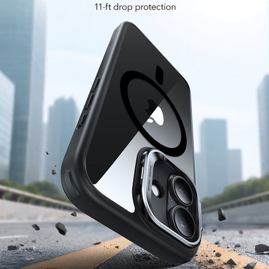 MagSafe-deksel for Apple iPhone 17, ESR, Classic Hybrid Kickstand, Svart Gjennomsiktig