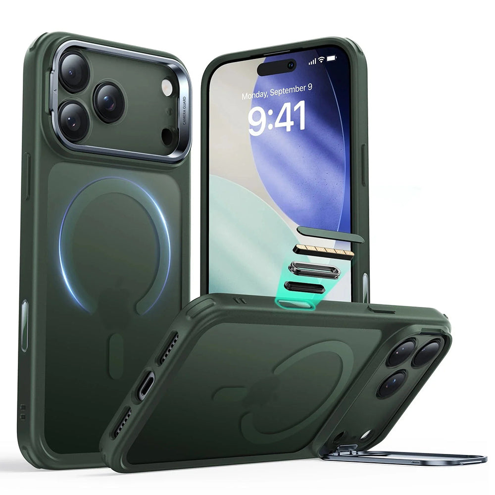 MagSafe-deksel for Apple iPhone 17, ESR, Classic Hybrid Kickstand, Satengrønn
