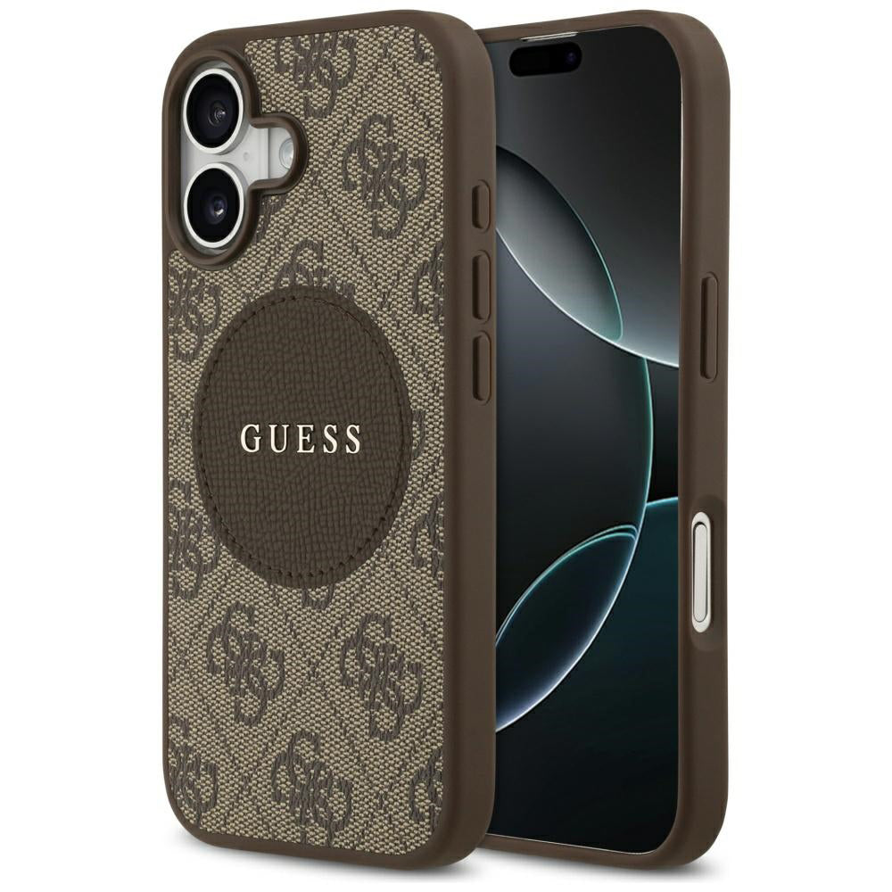 MagSafe-deksel for Apple iPhone 17, Guess, 4G Circle Classic Logo, Brun