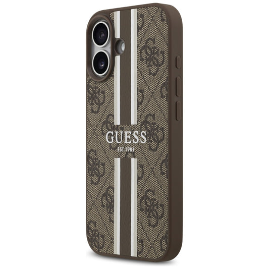 MagSafe-deksel for Apple iPhone 17, Guess, 4G Printed Stripes, Brun