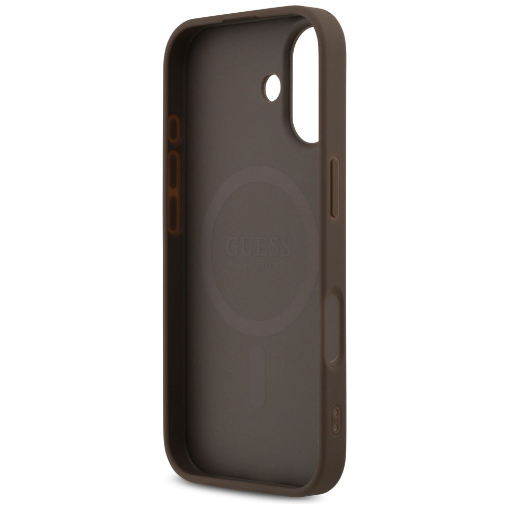 MagSafe-deksel for Apple iPhone 17, Guess, 4G Printed Stripes, Brun