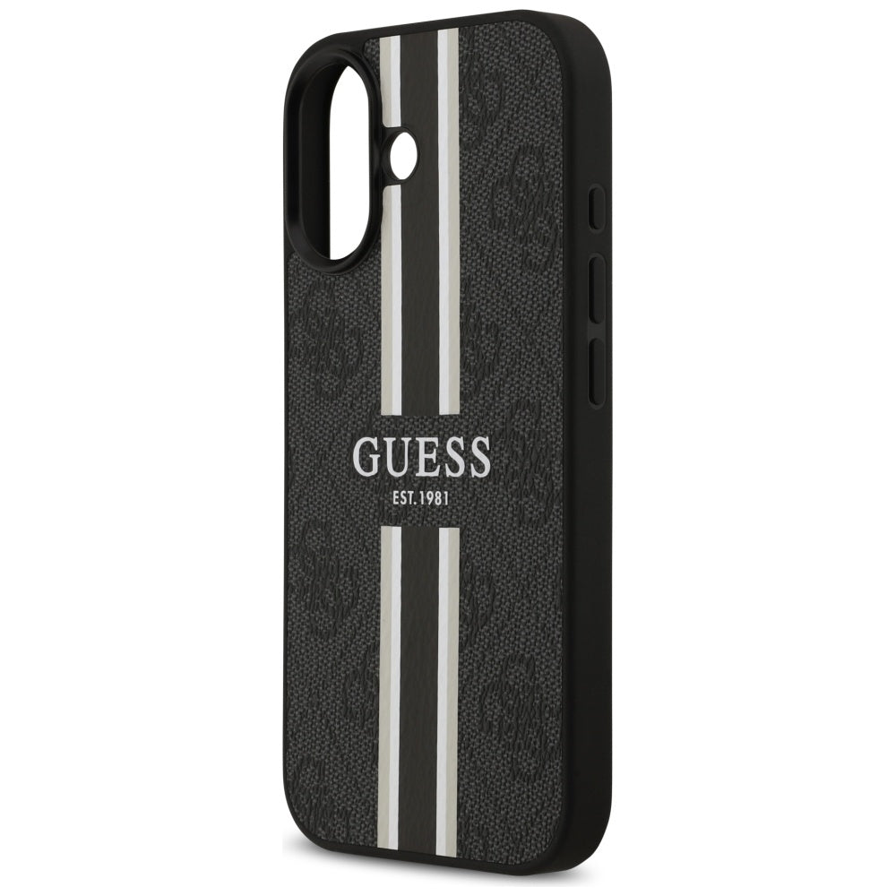 MagSafe-deksel for Apple iPhone 17, Guess, 4G Printed Stripes, Svart