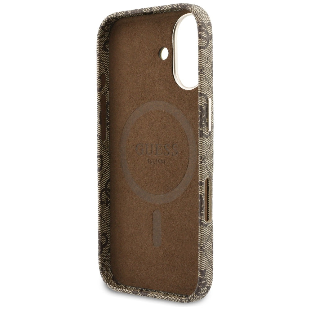 MagSafe-deksel for Apple iPhone 17, Guess, 4G Script Logo, Brun