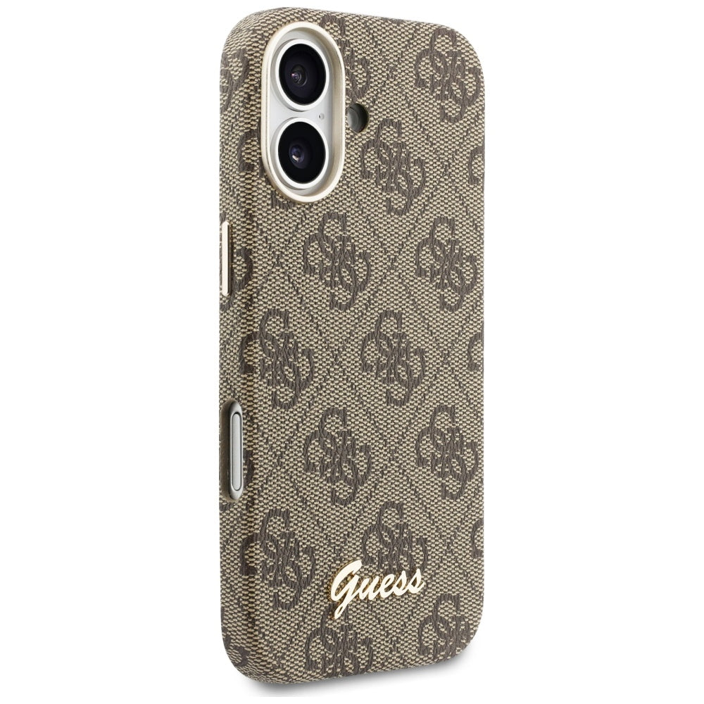 MagSafe-deksel for Apple iPhone 17, Guess, 4G Script Logo, Brun