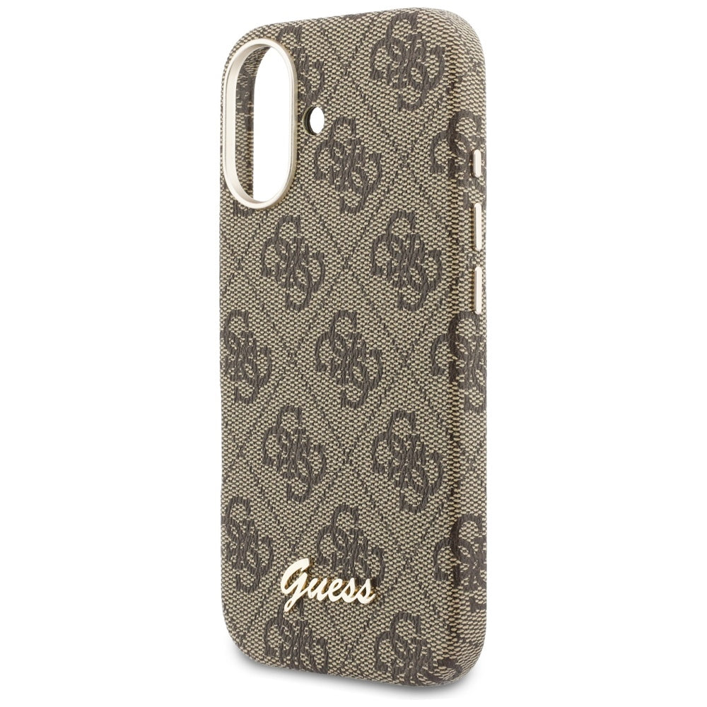 MagSafe-deksel for Apple iPhone 17, Guess, 4G Script Logo, Brun