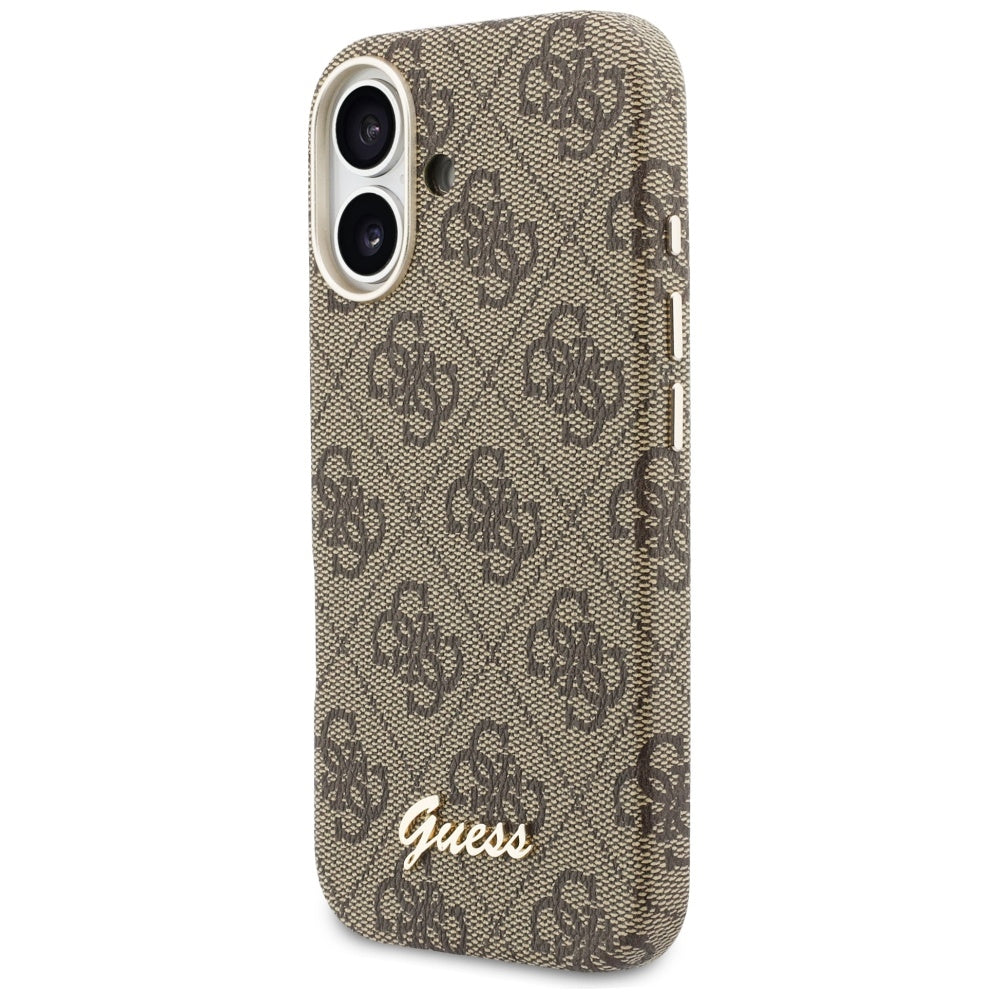 MagSafe-deksel for Apple iPhone 17, Guess, 4G Script Logo, Brun