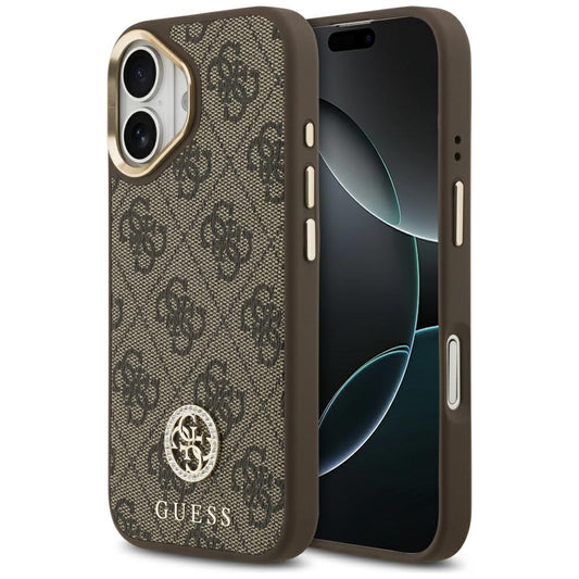 MagSafe-deksel for Apple iPhone 17, Guess, 4G Strass Logo, Brun