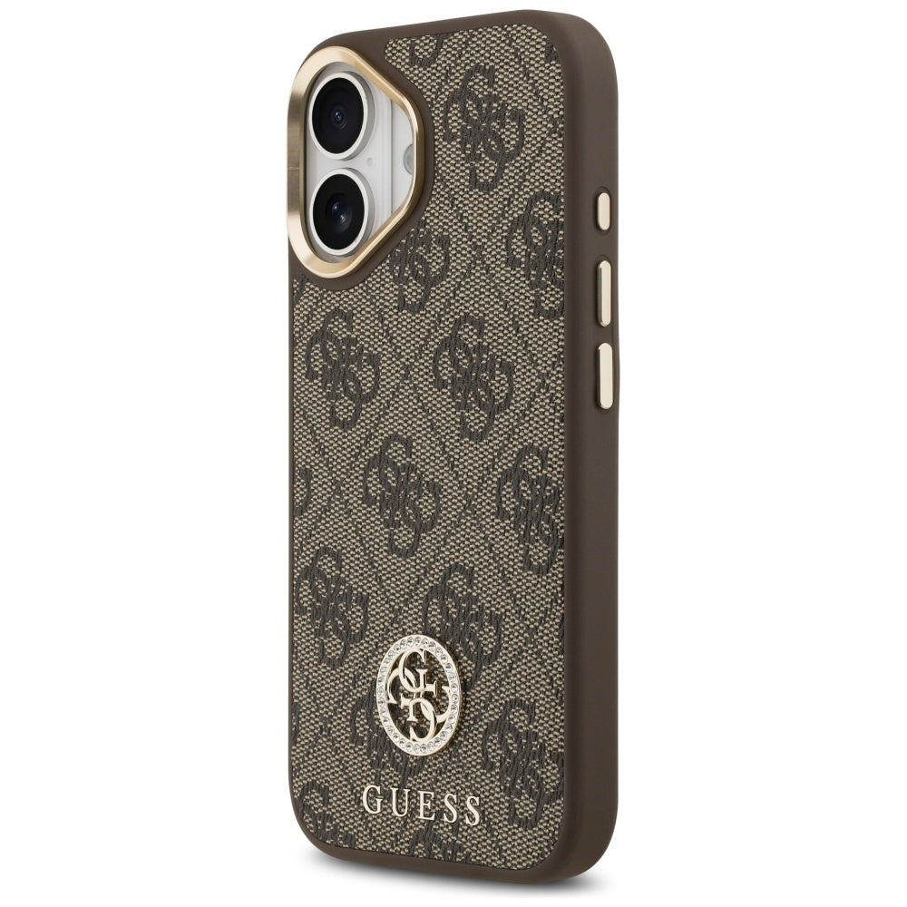 MagSafe-deksel for Apple iPhone 17, Guess, 4G Strass Logo, Brun