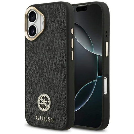MagSafe-deksel for Apple iPhone 17, Guess, 4G Strass Logo, Svart