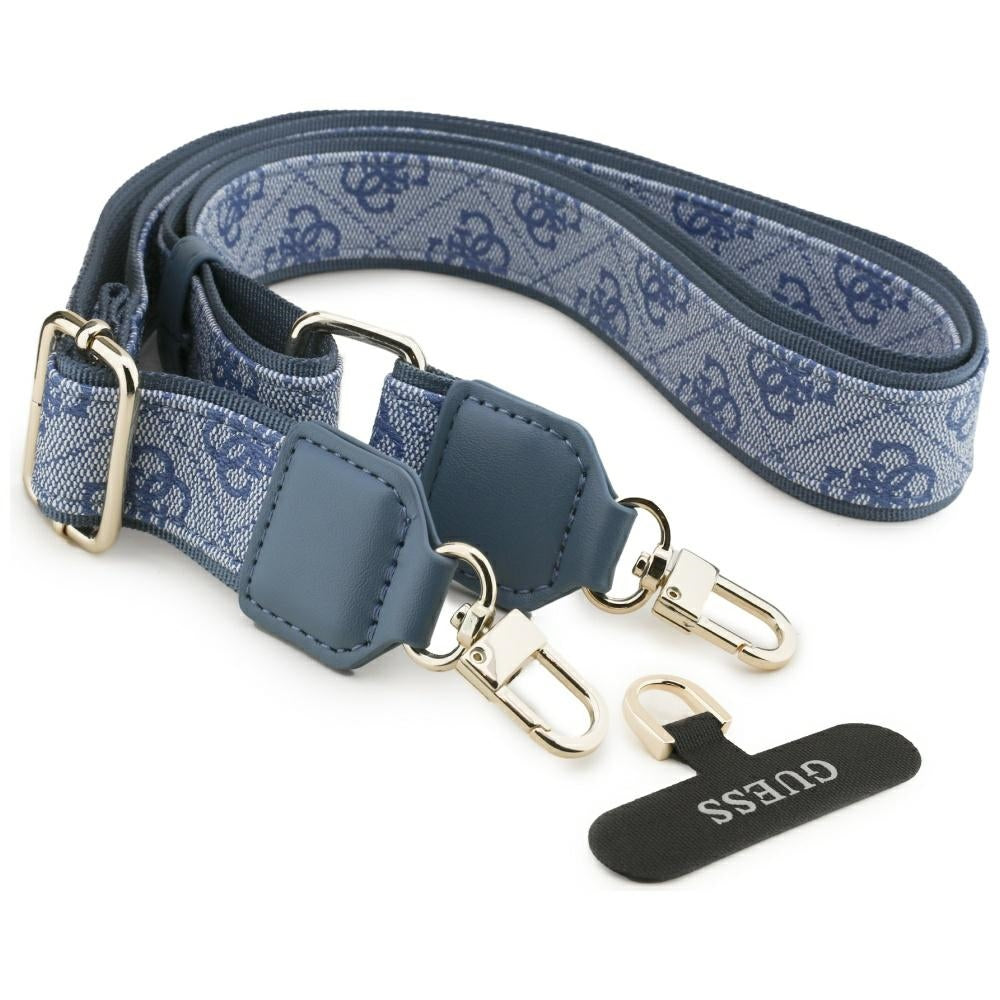 MagSafe-deksel for Apple iPhone 17, Guess, 4G Strass Logo with Big Strap, Blå