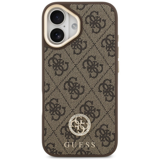 MagSafe-deksel for Apple iPhone 17, Guess, 4G Strass Logo med stor stropp, Brun