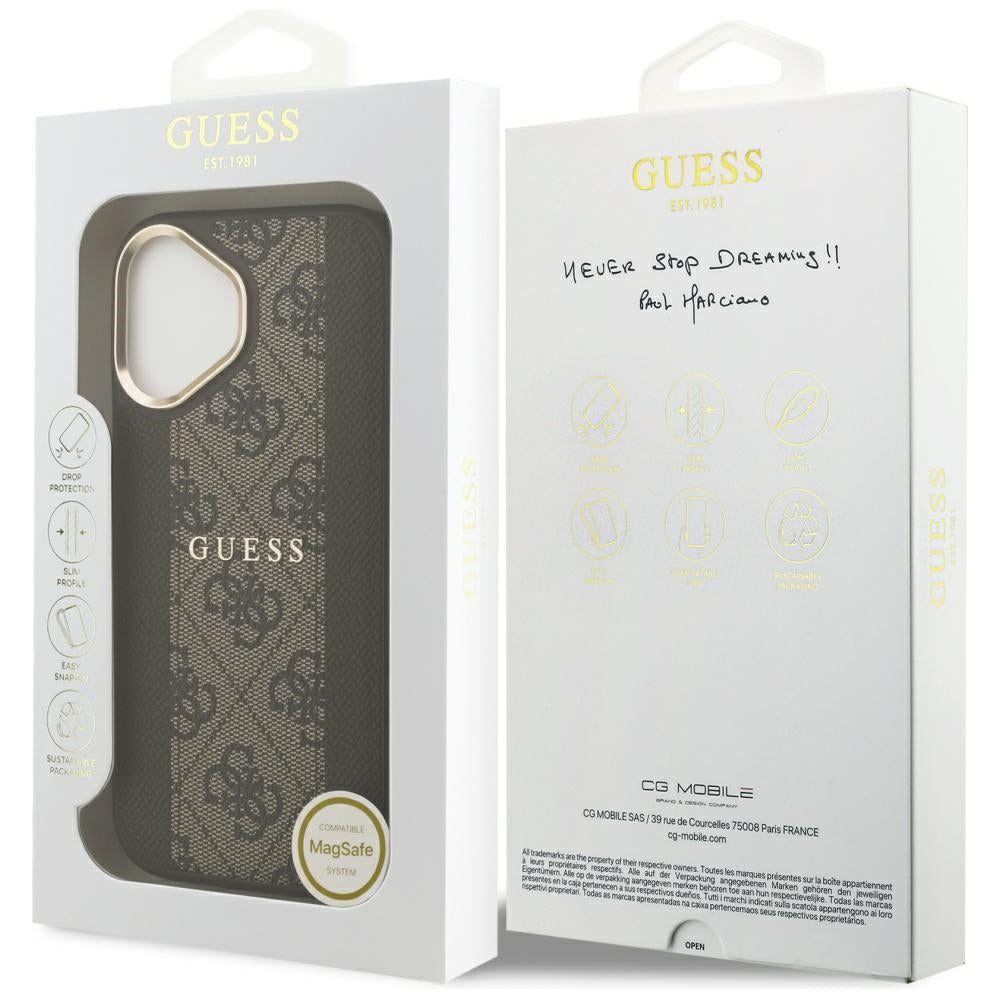 MagSafe-deksel for Apple iPhone 17, Guess, 4G Stripe, Brun
