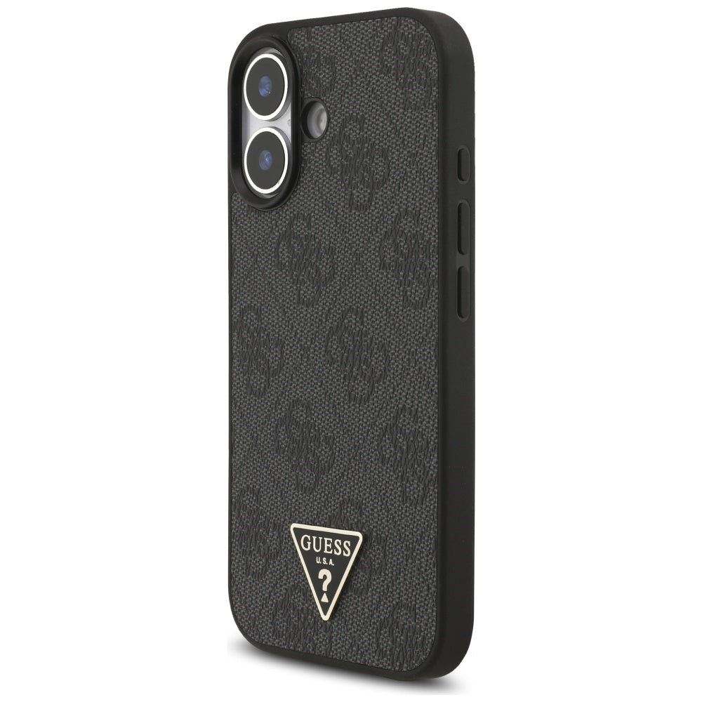 MagSafe deksel for Apple iPhone 17, Guess, 4G Triangle Logo med snorrem, Svart