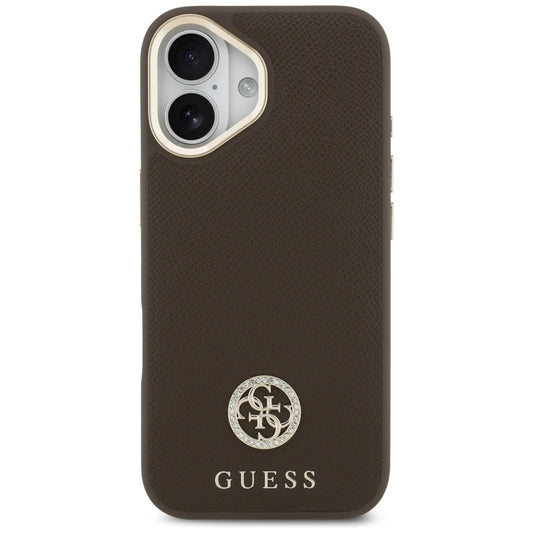 MagSafe-deksel for Apple iPhone 17, Guess, Grained Strass Logo, Brun