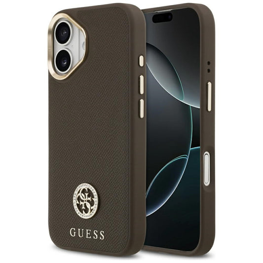 MagSafe-deksel for Apple iPhone 17, Guess, Grained Strass Logo, Brun