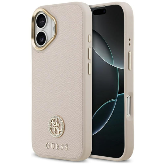 MagSafe-deksel for Apple iPhone 17, Guess, Grained Strass Logo, Rosa