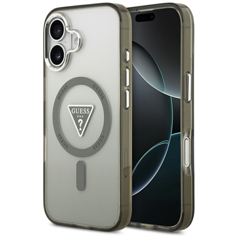 MagSafe-deksel for Apple iPhone 17, Guess, IML Gradient Triangle Logo, Sølvgrønn