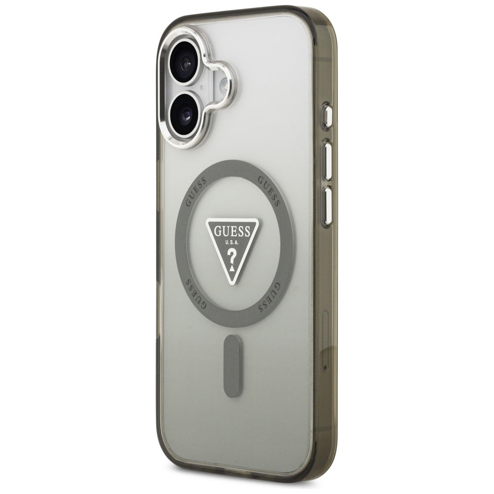 MagSafe-deksel for Apple iPhone 17, Guess, IML Gradient Triangle Logo, Sølvgrønn