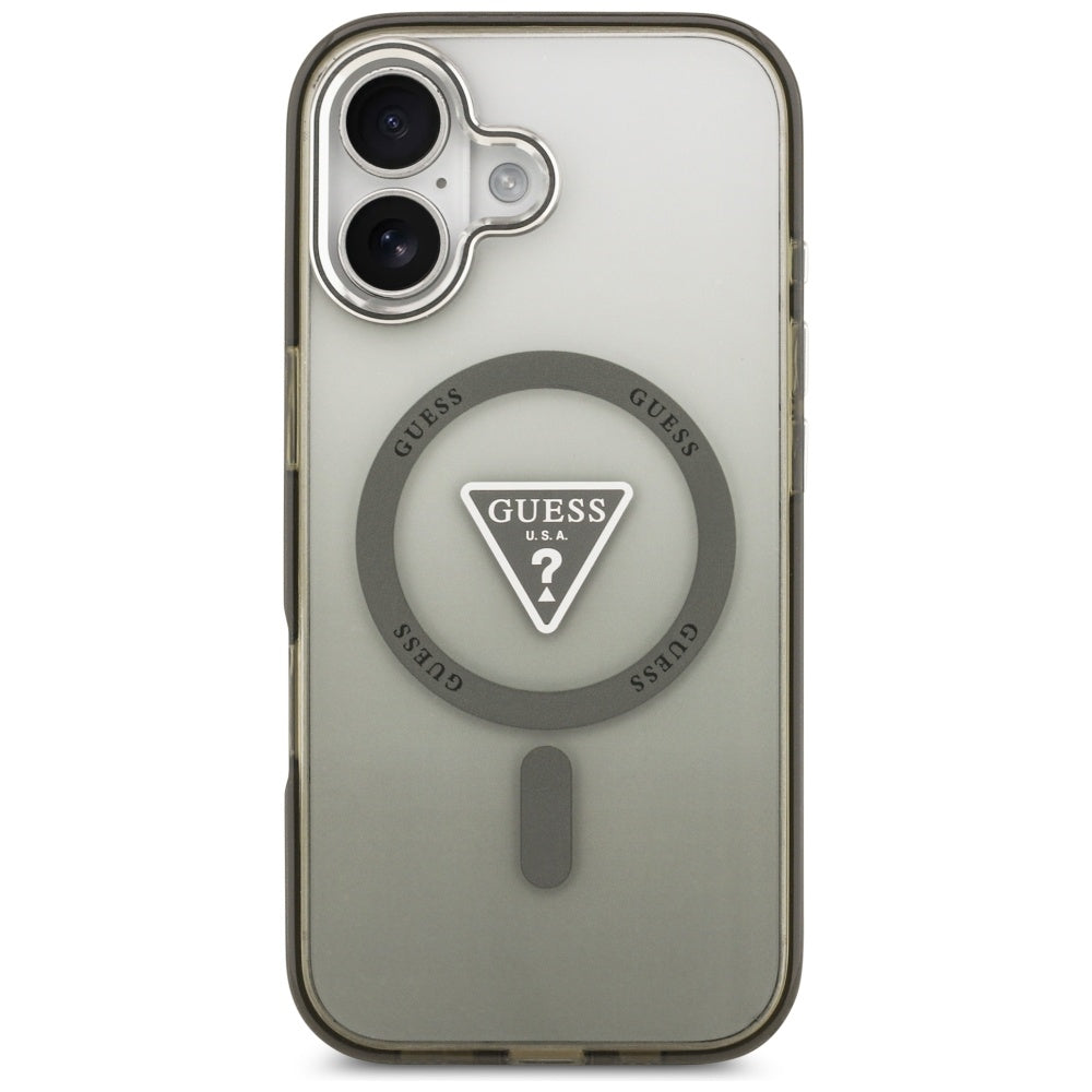 MagSafe-deksel for Apple iPhone 17, Guess, IML Gradient Triangle Logo, Sølvgrønn