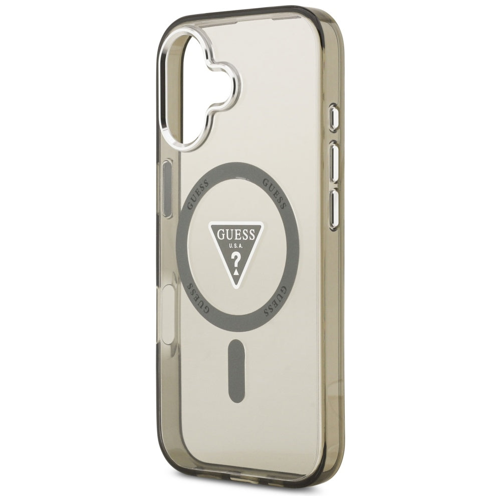 MagSafe-deksel for Apple iPhone 17, Guess, IML Gradient Triangle Logo, Sølvgrønn