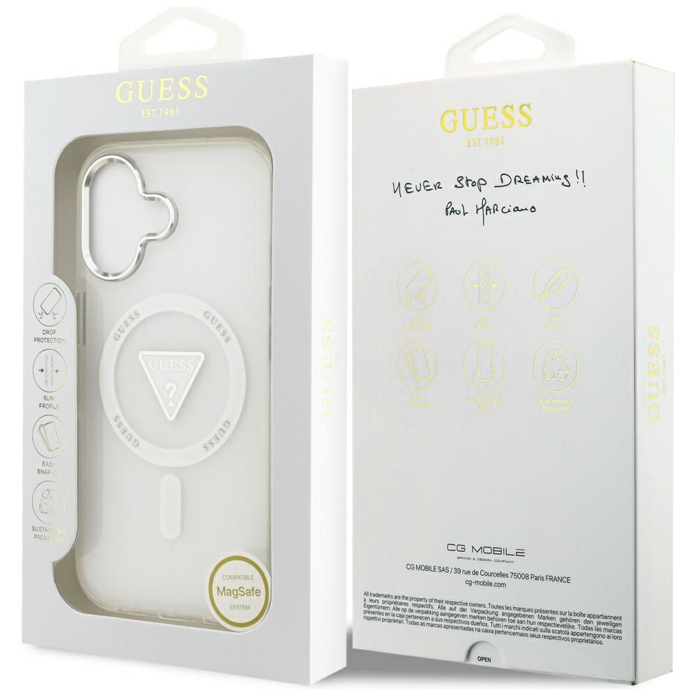 MagSafe-deksel for Apple iPhone 17, Guess, IML Gradient Triangle Logo, Gjennomsiktig