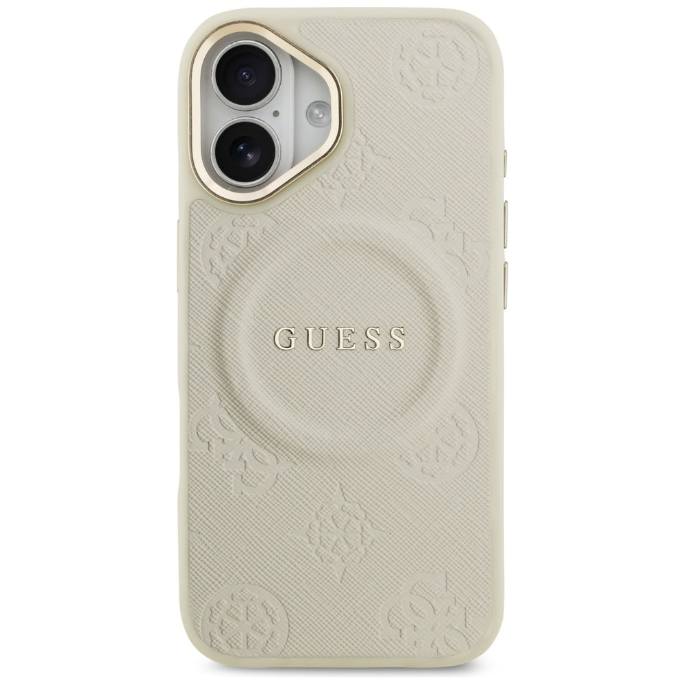 MagSafe-deksel for Apple iPhone 17, Guess, Peony Hot Stamp, Beige
