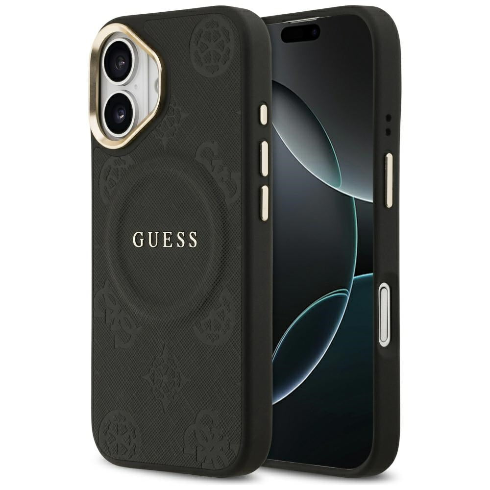 MagSafe-deksel for Apple iPhone 17, Guess, Peony Hot Stamp, Svart