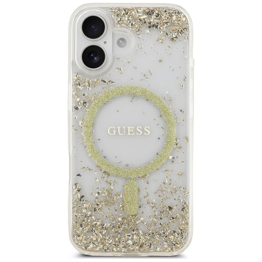 MagSafe-deksel for Apple iPhone 17, Guess, Resin Bottom Glitter, Gull