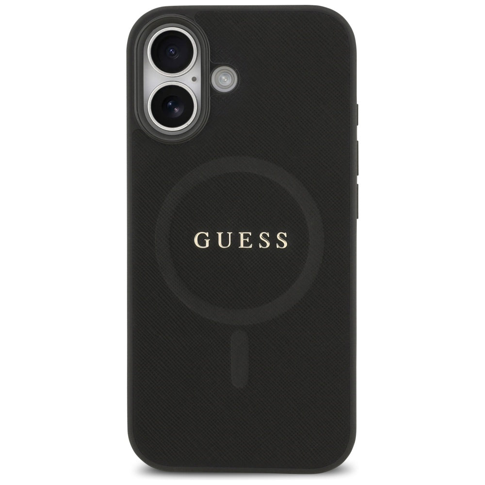 MagSafe-deksel for Apple iPhone 17, Guess, Saffiano Classic Logo, Svart