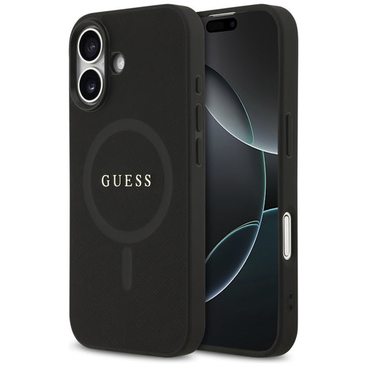 MagSafe-deksel for Apple iPhone 17, Guess, Saffiano Classic Logo, Svart