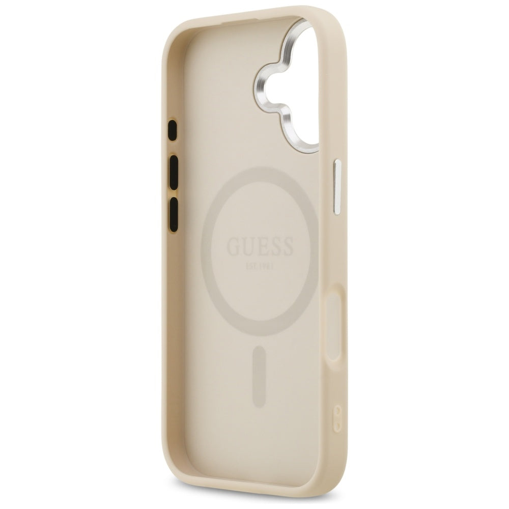 MagSafe-deksel for Apple iPhone 17, Guess, Triangle Logo, Beige Sølv