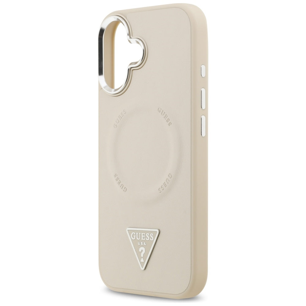 MagSafe-deksel for Apple iPhone 17, Guess, Triangle Logo, Beige Sølv