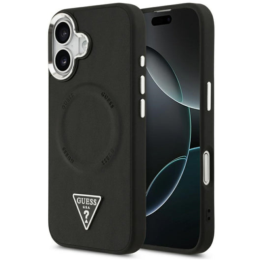MagSafe-deksel for Apple iPhone 17, Guess, Triangle Logo, Svart Sølv