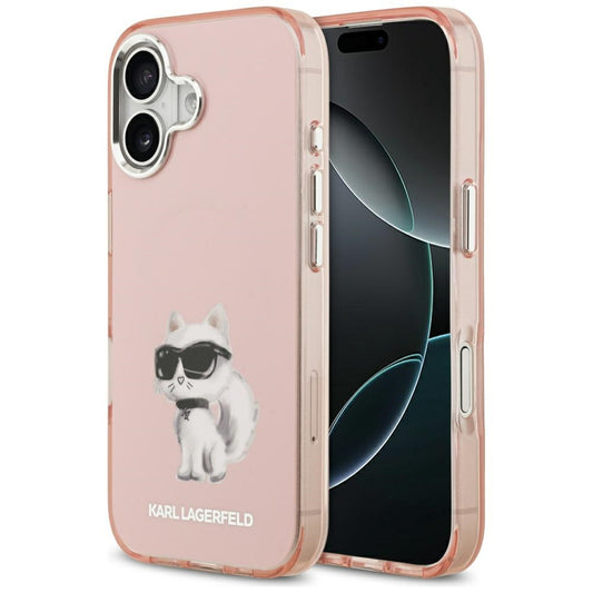 MagSafe-deksel for Apple iPhone 17, Karl Lagerfeld, IML Aquarelle Logo Choupette, Rosa