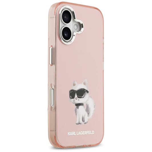 MagSafe-deksel for Apple iPhone 17, Karl Lagerfeld, IML Aquarelle Logo Choupette, Rosa