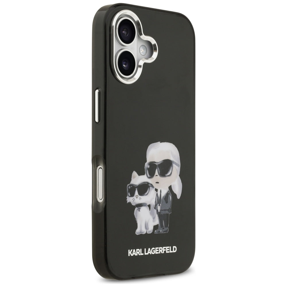 MagSafe-deksel for Apple iPhone 17, Karl Lagerfeld, IML Aquarelle Logo Karl & Choupette, Svart