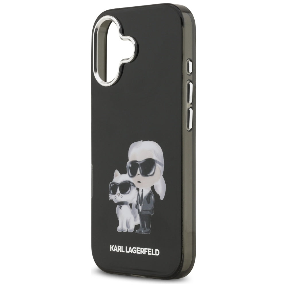 MagSafe-deksel for Apple iPhone 17, Karl Lagerfeld, IML Aquarelle Logo Karl & Choupette, Svart