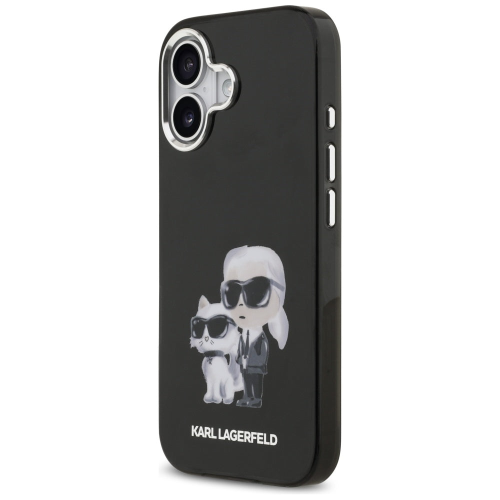 MagSafe-deksel for Apple iPhone 17, Karl Lagerfeld, IML Aquarelle Logo Karl & Choupette, Svart