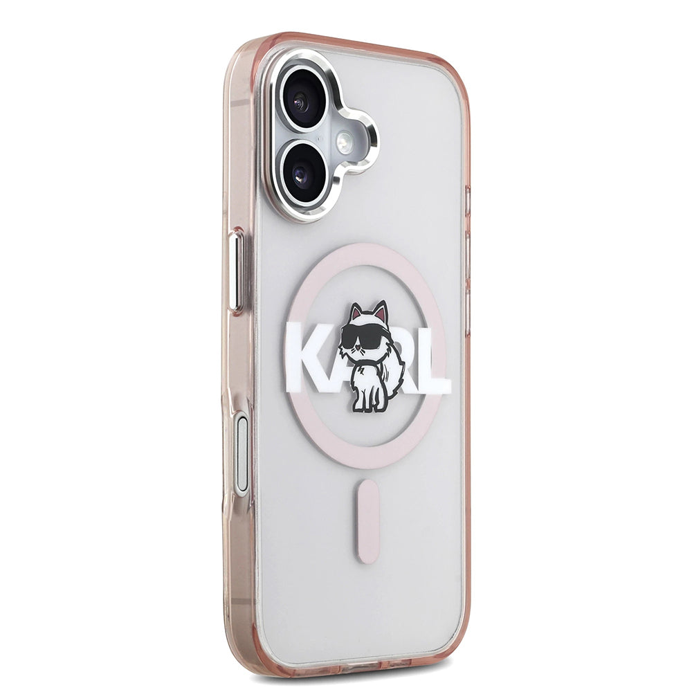 MagSafe-deksel for Apple iPhone 17, Karl Lagerfeld, IML Sketch Logo Choupette, Rosa
