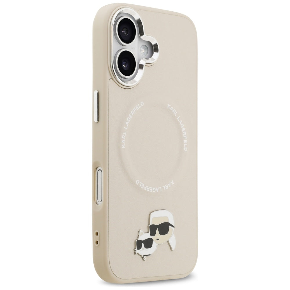 MagSafe-deksel for Apple iPhone 17, Karl Lagerfeld, Karl & Choupette Pins, Beige