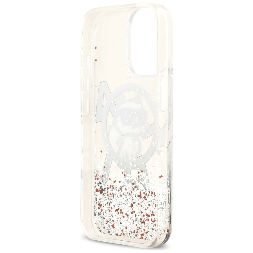 MagSafe-deksel for Apple iPhone 17, Karl Lagerfeld, Liquid Glitter Choupette Logo, Gjennomsiktig