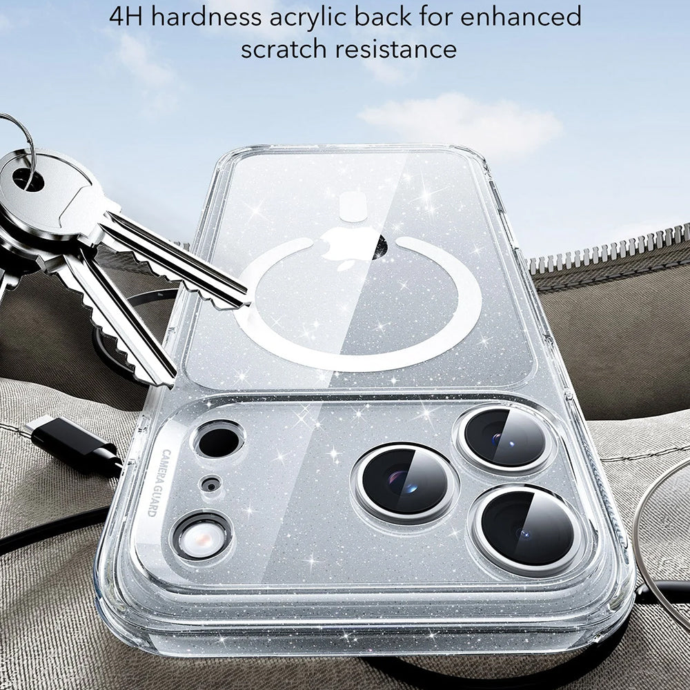 MagSafe-deksel for Apple iPhone 17 Pro, ESR, Classic Hybrid Shimmer, Gjennomsiktig