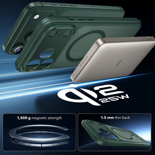 MagSafe-deksel for Apple iPhone 17 Pro, ESR, Classic Hybrid, Satenggrønn