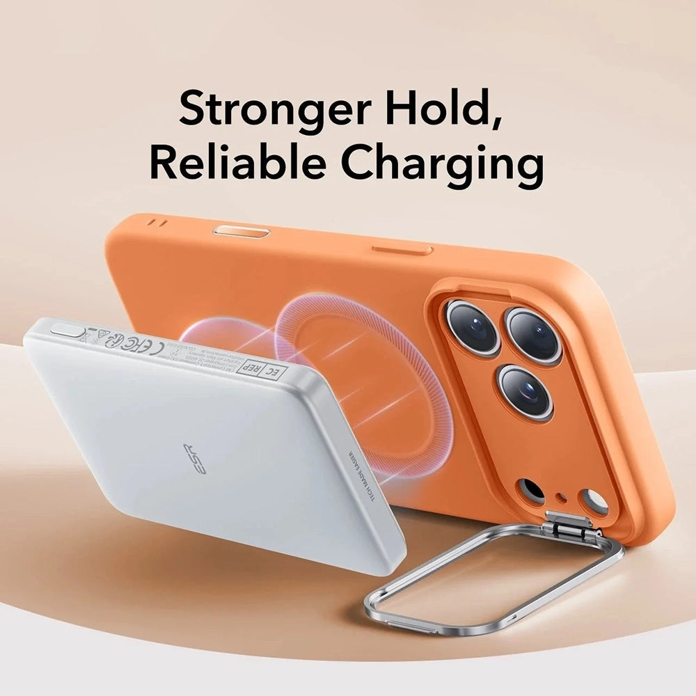 MagSafe-deksel for Apple iPhone 17 Pro, ESR, Cloud Soft Kickstand, Oransje
