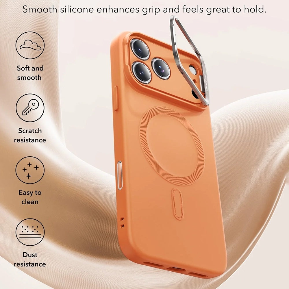 MagSafe-deksel for Apple iPhone 17 Pro, ESR, Cloud Soft Kickstand, Oransje