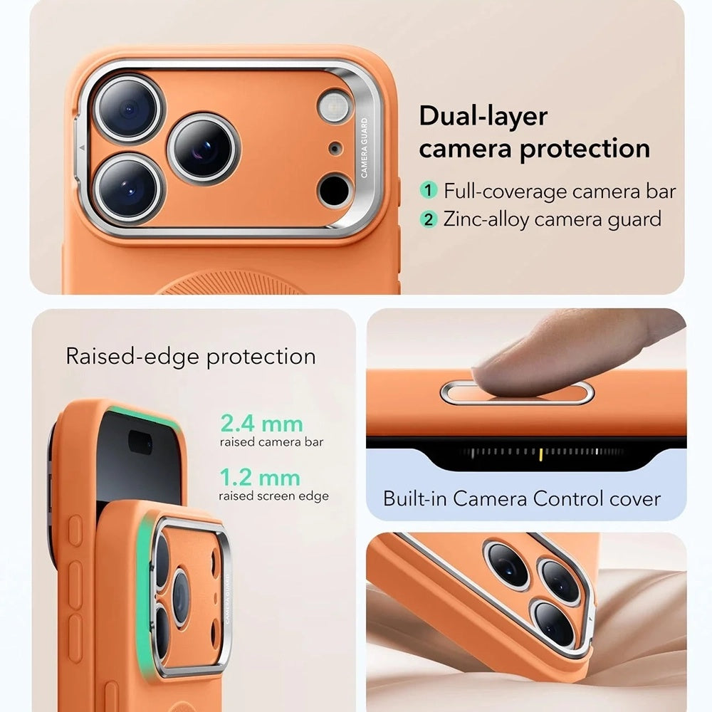 MagSafe-deksel for Apple iPhone 17 Pro, ESR, Cloud Soft Kickstand, Oransje