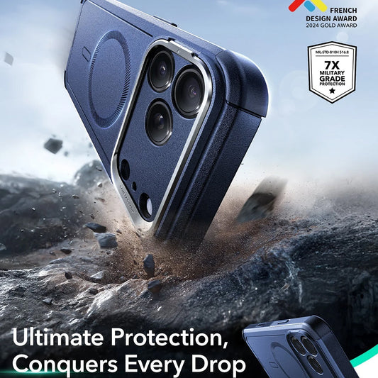 MagSafe-deksel for Apple iPhone 17 Pro, ESR, Cyber Armor Kickstand, Blå