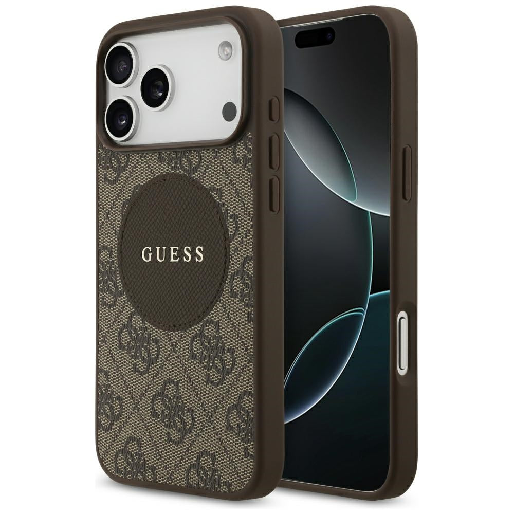 MagSafe deksel for Apple iPhone 17 Pro, Guess, 4G Circle Classic Logo, Brun